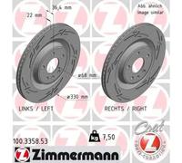 ZIMMERMANN Brake disc VW,AUDI,PORSCHE 100.3358.53 4H0615601D,4H0615601H,4H0615601K Brake rotor,Brake discs,Brake rotors 4H0615601Q,8W0615601E