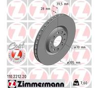 2x Brake disc internally vented 110.2212.20 ZIMMERMANN for ALFA ROMEO GIULIETTA
