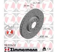 2x Brake disc internally vented 110.2224.52 ZIMMERMANN for ALFA ROMEO GIULIA