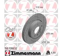 2x Brake disc internally vented 150.1288.52 ZIMMERMANN for BMW 3 3 Coupe