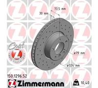 2x Brake disc internally vented 150.1296.52 ZIMMERMANN for BMW 5 5 Touring