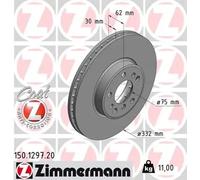 2x Brake disc internally vented 150.1297.20 ZIMMERMANN for BMW X5