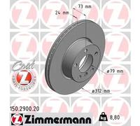 2x Brake disc internally vented 150.2900.20 ZIMMERMANN for BMW 1 Sports Hatch 3