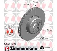 2x Brake disc internally vented 150.2903.20 ZIMMERMANN for BMW 1 Sports Hatch 3