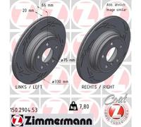2x Brake disc internally vented 150.2904.53 ZIMMERMANN for BMW 3 4 Coupe