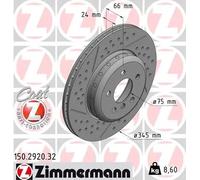 2x Brake disc internally vented 150.2920.32 ZIMMERMANN for BMW 3 4 Coupe