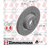 2x Brake disc internally vented 150.2922.20 ZIMMERMANN for BMW 1 Sports Hatch 3