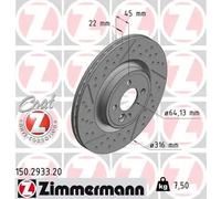 ZIMMERMANN 150.2933.20 Brake disc