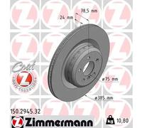 2x Brake disc internally vented 150.2945.32 ZIMMERMANN for BMW X5 X6