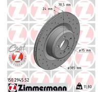 2x Brake disc internally vented 150.2945.52 ZIMMERMANN for BMW X5 X6