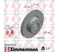 2x Brake disc internally vented 150.3402.20 ZIMMERMANN for BMW 5 5 Touring