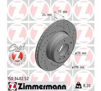 2x Brake disc internally vented 150.3402.52 ZIMMERMANN for BMW 5 5 Touring