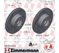 2x Brake disc internally vented 150.3402.53 ZIMMERMANN for BMW 5 5 Touring
