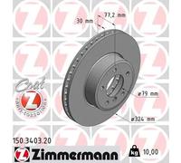 2x Brake disc internally vented 150.3403.20 ZIMMERMANN for BMW 5 5 Touring 6