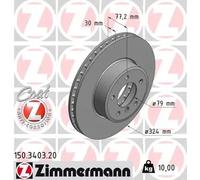 2x Brake disc internally vented 150.3403.20 ZIMMERMANN for BMW 5 5 Touring 6