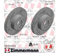 2x Brake disc internally vented 150.3403.53 ZIMMERMANN for BMW 5 5 Touring 6