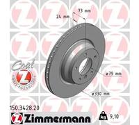 2x Brake disc internally vented 150.3428.20 ZIMMERMANN for BMW 3 Touring X1 3 1
