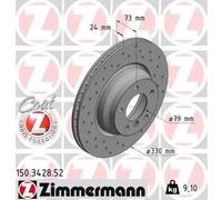 2x Brake disc internally vented 150.3428.52 ZIMMERMANN for BMW 3 Touring X1 3 1