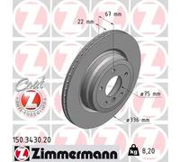 2x Brake disc internally vented 150.3430.20 ZIMMERMANN for BMW 3 Touring 3 X1