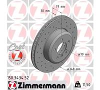 2x Brake disc internally vented 150.3434.52 ZIMMERMANN for BMW 5 5 Touring 6