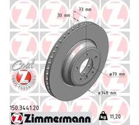 2x Brake disc internally vented 150.3441.20 ZIMMERMANN for BMW X1 3 3 Touring