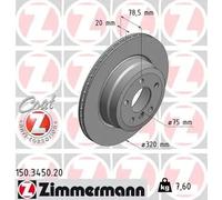 2x Brake disc internally vented 150.3450.20 ZIMMERMANN for BMW X5 X6