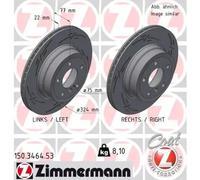2x Brake disc internally vented 150.3464.53 ZIMMERMANN for BMW 1 Coupe