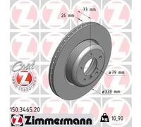 2x Brake disc internally vented 150.3465.20 ZIMMERMANN for BMW 1 Coupe