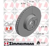 2x Brake disc internally vented 150.3481.20 ZIMMERMANN for BMW 5 5 Touring 6