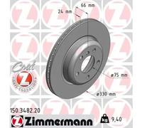 2x Brake disc internally vented 150.3482.20 ZIMMERMANN for BMW 5 5 Touring