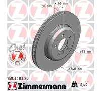 2x Brake disc internally vented 150.3483.20 ZIMMERMANN for BMW 5 6 Convertible
