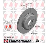 2x Brake disc internally vented 150.3484.32 ZIMMERMANN for BMW 5 5 Touring