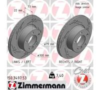 2x Brake disc internally vented 150.3497.53 ZIMMERMANN for BMW 1 Sports Hatch 3