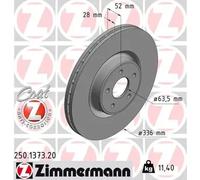 2x Brake disc internally vented 250.1373.20 ZIMMERMANN for FORD FOCUS II