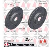 2x Brake disc internally vented 250.1399.53 ZIMMERMANN for FORD FOCUS IV