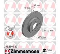 2x Brake disc internally vented 285.3505.20 ZIMMERMANN for HYUNDAI GETZ