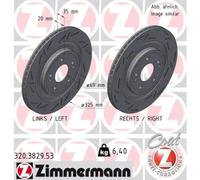 2x Brake disc internally vented 320.3829.53 ZIMMERMANN for KIA SORENTO IV