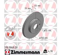 2x Brake disc internally vented 370.3069.20 ZIMMERMANN for MAZDA MX-5