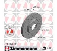 2x Brake disc internally vented 370.3076.52 ZIMMERMANN for MAZDA 5 3 Saloon 3