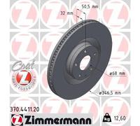 2x Brake disc internally vented 370.4411.20 ZIMMERMANN for MAZDA CX-60