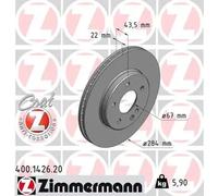 2x Brake disc internally vented 400.1426.20 ZIMMERMANN for MERCEDES-BENZ C-CLASS