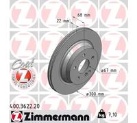 2x Brake disc internally vented 400.3622.20 ZIMMERMANN for MERCEDES-BENZ CLS