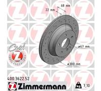 ZIMMERMANN SPORT COAT Z Brake disc 400.3622.52 300 22 6/5 5 112 internally vented, Perforated Coated High-carbon MERCEDES-BENZ: E-Class T-modell