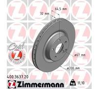 2x Brake disc internally vented 400.3637.20 ZIMMERMANN for MERCEDES-BENZ E-CLASS