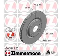 2x Brake disc internally vented 400.3646.20 ZIMMERMANN for MERCEDES-BENZ CLK