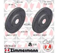 2x Brake disc internally vented 400.3646.53 ZIMMERMANN for MERCEDES-BENZ CLK
