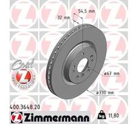 2x Brake disc internally vented 400.3648.20 ZIMMERMANN for MERCEDES-BENZ R-CLASS