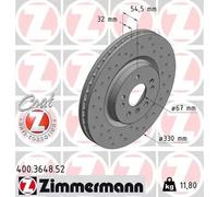 2x Brake disc internally vented 400.3648.52 ZIMMERMANN for MERCEDES-BENZ R-CLASS