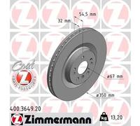 2x Brake disc internally vented 400.3649.20 ZIMMERMANN for MERCEDES-BENZ R-CLASS