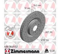 2x Brake disc internally vented 400.3649.52 ZIMMERMANN for MERCEDES-BENZ R-CLASS